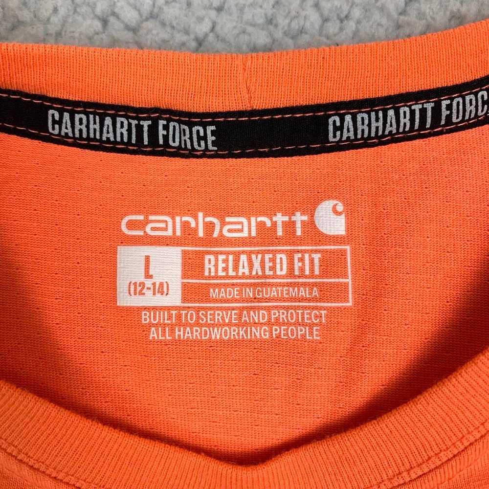 Carhartt TK6652-W T-Shirt Womens L Orange Force Color Enhanced Relaxed Fit Logo - Picture 5 of 9